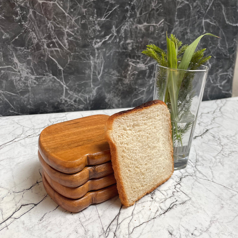 HANDYFINER BREAD SHAPE TEA COASTER SET ||PREMIUM QUALITY AND EXCELLENT FINISHING