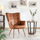 Tan Leatherette Luxurious Accent Chair