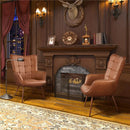 Tan Leatherette Luxurious Accent Chair