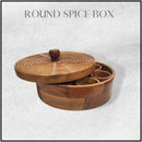 WOODEN ROUND SPICE BOX || FOOD GRADE AND WATER RESISTENT || ACACIA WOOD
