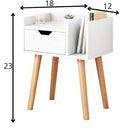 HANDYFINER Modern Bedside Table with Drawer and Book Storage Space, Nightstand for Living Room/Bedroom, Home Decore Furniture, Accent Table for Home & Office-White