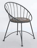 HANDYFINER Solid Beautiful Wooden & Wrought Iron Arm Chair Relax Chair Study Chair for Livingroom Bedroom Studyroom Office