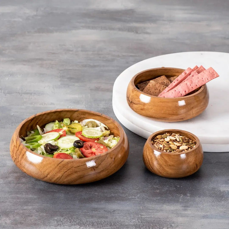 Wooden Bowl || Set of 3 || Food Safe || Acacia Wood || Hot/Cold Meal