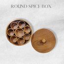 WOODEN ROUND SPICE BOX || FOOD GRADE AND WATER RESISTENT || ACACIA WOOD