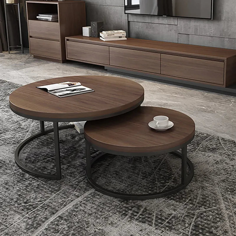 Black Metallic Center Tables In Chocolate Hue