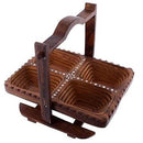 HANDCRAFTED WOODEN BEAUTIFUL DRY FRUIT FOLDABLE BASKET