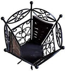 HANDYFINER Wooden and Wrought Iron Umbrella Stand Cum Planter for Home Decor