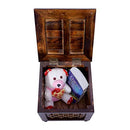 LOBBEY-BEAUTIFUL ANTIQUE STOOL WITH BRASS CUTTING DESIGN STORAGE FOR LIVING ROOM & BEDROOM FURNITURE