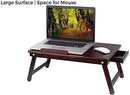 Laptop Table Foldable Adjustable/Work from Home/Breakfast Serving Bed Tray - Laptop Table with Tilting Top and Storage Drawer Durable and Sturdy.