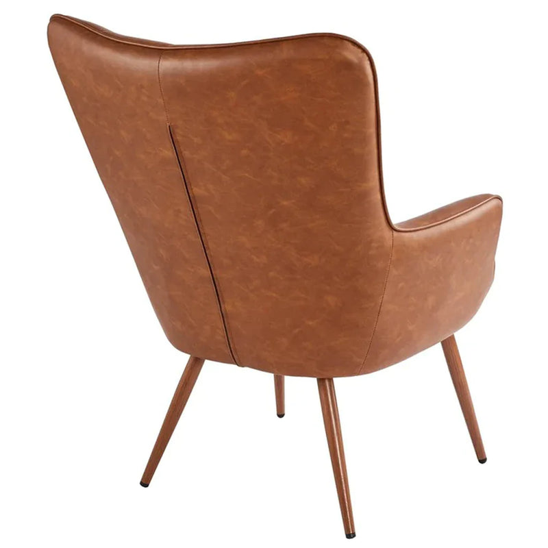 Tan Leatherette Luxurious Accent Chair