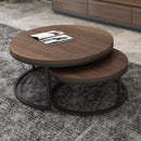 Black Metallic Center Tables In Chocolate Hue