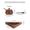Handyfiner SHEESHAM WOOD TRIANGULAR CONTAINER TRAY SET WITH SPOONS