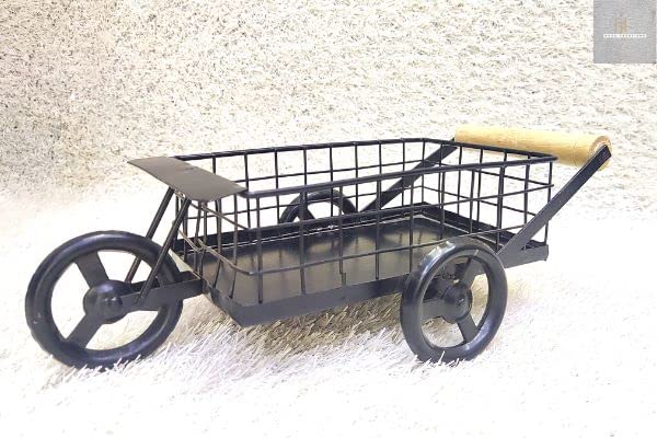 Presents Wooden & Iron Platter Trolley for Kitchen/Dinning Table Snack Dish Serving