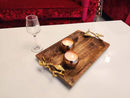LOBBEY-HANDCRAFTED RECTANGULAR WOODEN SERVING TRAY/ WOODEN TRAY/ SERVING TRAY