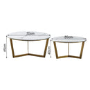 Metallic Nesting Center Tables In Golden Luxe Base