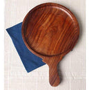 Wooden Pizza Serving Platter Cum Chopping Board on Back Side Sheesham Wood, (10 inch)