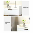 HANDYFINER Modern Bedside Table with Drawer and Book Storage Space, Nightstand for Living Room/Bedroom, Home Decore Furniture, Accent Table for Home & Office-White