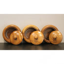 HANDYFINER REFRESHMENTS/ DRY FRUITS CONTAINER SET OF 3 II WOODEN CONTAINERS