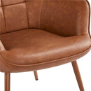 Tan Leatherette Luxurious Accent Chair