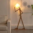 Decorative Floor and Swing Arm Floor Lamp, Wooden Reading Lights for Kids, Bedroom, Living Room, Home, Office, Farmhouse, LED Bulb Included