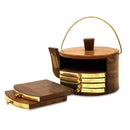 SHEESHAM WOOD KETTLE SHAPE COASTERS FOR TEA CUPS/COFFEE CUPS