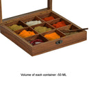 Multi-Utility Storage Containers and Spice Box With Spoon In Sheesham Wood -Masala box.