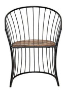 HANDYFINER Wooden & Wrought Iron Stacking Chair for Garden Patio Balcony Home and Office Black