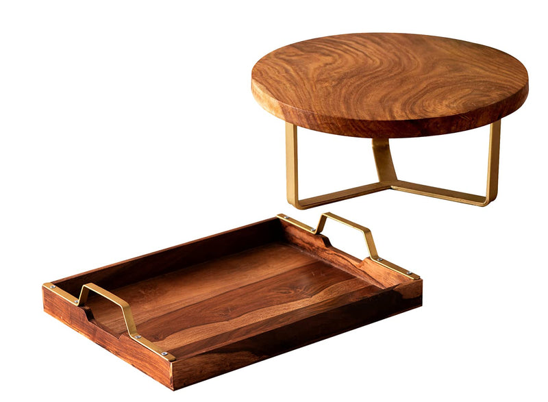 HANDYFINER CAKE STAND AND TRAY COMBO II FOOD GRADE II WATER RESISTANT