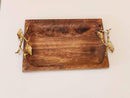 LOBBEY-HANDCRAFTED RECTANGULAR WOODEN SERVING TRAY/ WOODEN TRAY/ SERVING TRAY