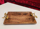 LOBBEY-HANDCRAFTED RECTANGULAR WOODEN SERVING TRAY/ WOODEN TRAY/ SERVING TRAY