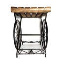 WROUGHT IRON WOODEN BEDSIDE TABLE | END TABLE SITTING STOOL FOR LIVING ROOM AND BEDROOM