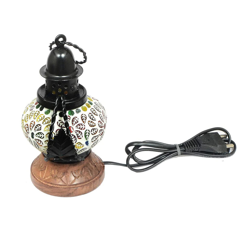 Handmade Wooden & Iron Electric Hanging Lantern