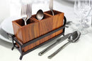 Handyfiner WOODEN & WROUGHT IRON CUTLERY HOLDER/TABLE ORGANIZER/MULTIPURPOSE STAND