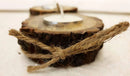 HANDYFINER bark style candle holder with candles II Wooden candle holder