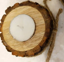HANDYFINER bark style candle holder with candles II Wooden candle holder