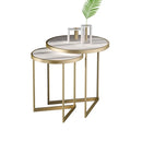 Duo Golden Metal Nesting Side Tables