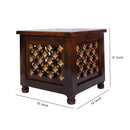 LOBBEY-BEAUTIFUL ANTIQUE STOOL WITH BRASS CUTTING DESIGN STORAGE FOR LIVING ROOM & BEDROOM FURNITURE