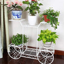 HANDYFINER 6-Tier Cart Planter Stand, Outdoor Flower Rack Flower Pot