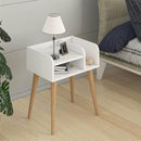 HANDYFINER Modern Bedside Table with Drawer and Book Storage Space, Nightstand for Living Room/Bedroom, Home Decore Furniture, Accent Table for Home & Office-White