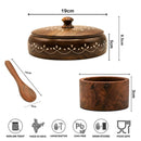 Handicraft Sheesham Wooden Masala Box | Spice Box Crafted by Saharanpur Artisans - 7 inch