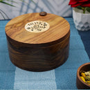 HANDYFINER Pakka Sheesham Wood Chapati Box, Wooden Hot Pot Roti Dabba with Lid, Roti Storage Server Basket, Container for Kitchen