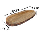 ANTIQUE STYLE BARK SERVING PLATTER II WOODEN TRAY II SERVING PLATTER