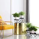 Plant Stand for Indoor Black Plant Stand Floor Flower Pot Plant Holder Indoor Outdoor Flower Rack Display for Flower Pot Metal Garden Container Round Supports Rack (1 Piece)