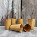 HANDYFINER Handcrafted Premium Glass || Teak Wood ( Set of 6 ) || Food Safe