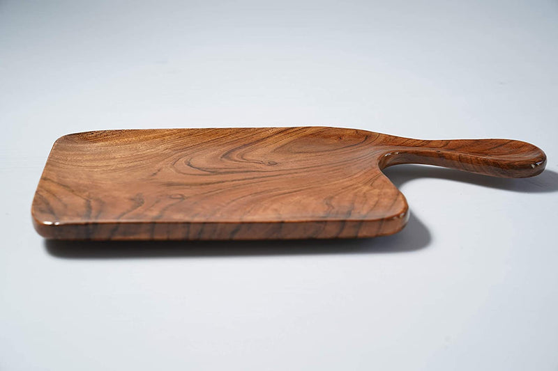 WOODEN PLATTER SET OF 2 II Side Handle Tray|| ACACIA WOOD II HIGH QUALITY