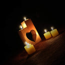 Wooden Traditional Diyas/Candles Lights Diwali Special with 3 candles.