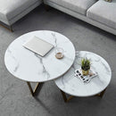 Metallic Nesting Center Tables In Golden Luxe Base