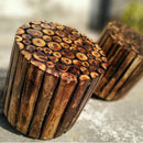 LOBBEY ROUND WOODEN STOOL FROM NATURAL WOODEN LOGS FOR BEDROOM/ LIVING ROOM/ TEA/ COFFEE TABLE