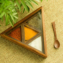 Handicrafts Goods Wooden Triangle Shape Spice Box