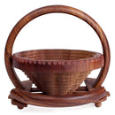 BEAUTIFUL ROSE WOOD FRUIT/VEGETABLES FOLDABLE BASKET